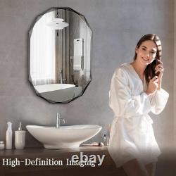 Furnbar Wall Mounted Bathroom Vanity Mirror 30X40 Single Beveled Edge Frameless