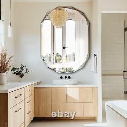 Furnbar Wall Mounted Bathroom Vanity Mirror 30X40 Single Beveled Edge Frameless