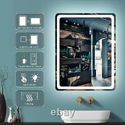 GETPRO Bathroom LED Vanity Mirror, 24x16 inch Frameless Wall-Mounted Makeup Back