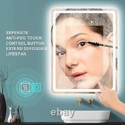 GETPRO Bathroom LED Vanity Mirror, 24x16 inch Frameless Wall-Mounted Makeup Back