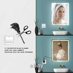 GETPRO Bathroom LED Vanity Mirror, 24x16 inch Frameless Wall-Mounted Makeup Back