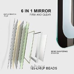 GETPRO Bathroom LED Vanity Mirror, 24x16 inch Frameless Wall-Mounted Makeup Back