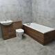 Gabriella Walnut Oak Finish Bathroom Vanity Sink Suite Bath + Units + Toilet