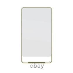 Glass Warehouse Bathroom Vanity Mirror 22Wx40H Framed Square Satin Brass