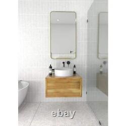 Glass Warehouse Bathroom Vanity Mirror 22Wx40H Framed Square Satin Brass