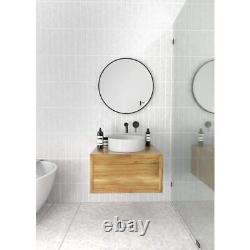 Glass Warehouse Bathroom Vanity Mirror 24 W x 24 H Round Framed Black