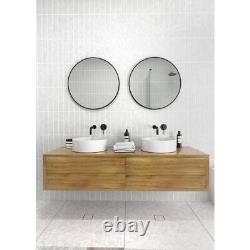 Glass Warehouse Bathroom Vanity Mirror 24 W x 24 H Round Framed Black