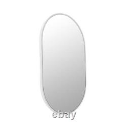 Glass Warehouse Vanity Mirror 22x36 Stainless Steel Framed Pill Shape in White