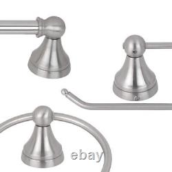 Globe Electric 5-Piece Estorial All-In-One Bath Set, Brushed Steel Finish