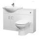 Gloss White Cloakroom Furniture Pack, Vanity Cabinet Basin, Wc Unit, Toilet Pan