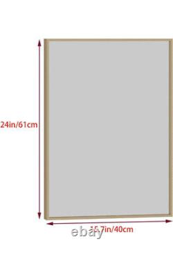 Gold Rectangle Vanity Mirror For Bathroom 24x15.7. New In Open Box