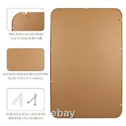 Gold Rectangle Wall Mirror for Bathroom 24x36 24 x 36 in Rectangle-gold