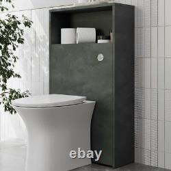 Grey Back to Wall Toilet Unit Only 600mm Modern Bathroom Storage