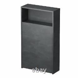 Grey Back to Wall Toilet Unit Only 600mm Modern Bathroom Storage