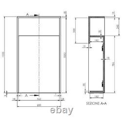 Grey Back to Wall Toilet Unit Only 600mm Modern Bathroom Storage