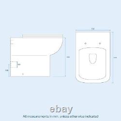 Grey LH Vanity Cabinet Basin Sink 1100mm & BTW WC Toilet Flat Pack