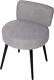Grey Linen Chair With Back Small Soft Compact Round Padded Seat Living Roo