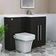 Grey Rh Combination Bathroom Furniture Vanity Unit & Basin + Back To Wall Toilet