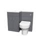 Grey Vanity Basin Cabinet, Wc Unit & Comfort Back To Wall Toilet