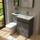 Grey Vanity Unit With Back To Wall Toilet Unit Right Hand Florence