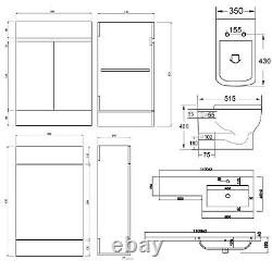 Grey Vanity Unit with Back to Wall Toilet Unit Right Hand Florence