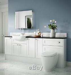 Henty Shaker Matt White Bathroom Vanity Units All Sizes
