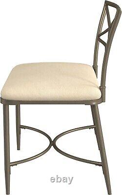 Hillsdale, Wimberly Modern Metal Vanity Stool With X-back Design