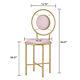 Home Modern Accent Velvet Chairs Padded Round Stool With Golden Metal Frame Legs