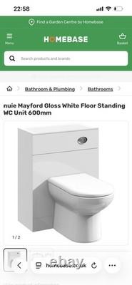 Homebase myconcept Back to Wall WC Toilet Unit 600mm Gloss White