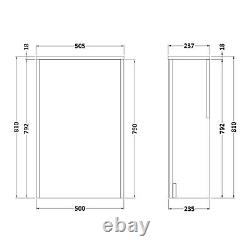 Hudson Reed Coast 505mm Back to Wall WC Unit Gloss Anthracite Grey BTW Bathroom