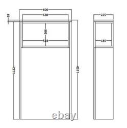 Hudson Reed Coast 600mm Back to Wall Toilet Unit With Open Shelf Grey Gloss