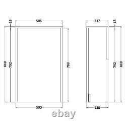 Hudson Reed Coast Back to Wall WC Unit 500mm White Gloss Modern Bathroom Toilet