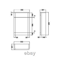 Hudson Reed Solar Back to Wall WC Unit 550mm Wide Cool Grey