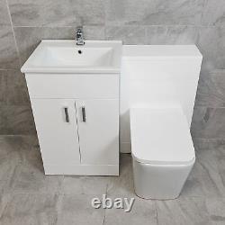 Hydros Tess Luxury 1050mm Bathroom Vanity Set Sink Basin + Square Style Toilet