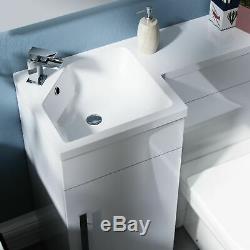 Ingersly 900 mm Left Hand Bathroom White Basin Vanity Back To Wall WC Toilet