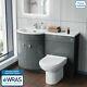 Ingersly Bathroom Basin Sink Vanity Grey Unit Back To Wall Wc Toilet Lh 1100mm