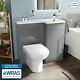 Ingersly Bathroom Basin Sink Vanity Light Grey Rh Unit Wc Back To Wall Toilet