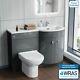Ingersly Bathroom Grey Basin Sink Vanity Unit Back To Wall Wc Toilet Rh 1100mm