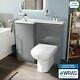 Ingersly Bathroom Light Grey Basin Sink Lh Vanity Unit Wc Back To Wall Toilet