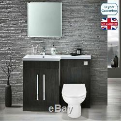 Ingersly Left Bathroom Grey Vanity Furniture Basin Back To Wall Toilet