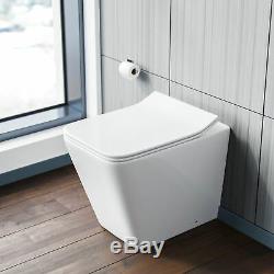 Inton 900mm Bathroom White RH Basin Vanity Unit Rimless Back To Wall WC Toilet