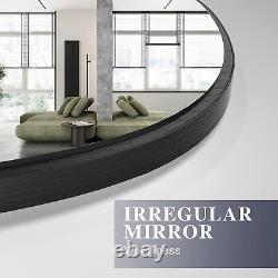 Irregular Wall Mirror, Asymmetrical Mirror Large Unique 33.5x 20.5, Black