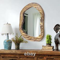 Irregular Wall Mirror, Asymmetrical Mirror Unique Vanity Mirror, 18.7X24 Gold Mode