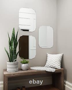 KOHROS Wall Silver Backed Mirrored Glass Panel Best for Vanity, Bedroom, Or