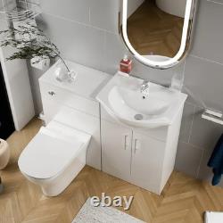 Kiana White Combination Two Door Vanity Unit and Back to Wall Toilet with Pan an