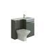 L Shape Anthracite Grey Vanity Unit Sink Basin Btw Toilet Wc Unit Rh Hand 1100mm
