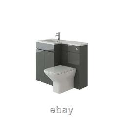 L Shape Vanity Unit & BTW WC Toilet Cabinet Storage Gamma Furniture Set