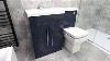 L Shaped Anthracite Left Handed Vanity Unit With Back To Wall Unit
