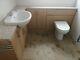 L' Shaped Bathroom Suite, Basin, Concealed Cistern Toilet And Shower Enclosure