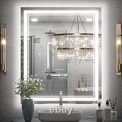 LED Bathroom Mirror 30 x 36 Inch with Front and Back Light, Stepless 3 30x36